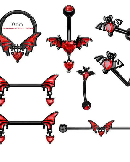 1-8Pcs Belly Button Rings for Women Steel Nipple Piercing Halloween Nose Rings Industrial Barbell Cartilage Earrings Stud Septum