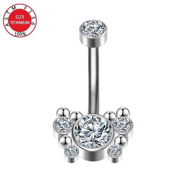 Belly Button Piercing Cartilage Diaphragm Navel Titanium Surgical Steel Woman Zircon Crystal Body Jewelry Women Accessories
