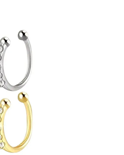 Non Piercing Nose Ring Cuff Sparkling Cubic Zirconia 2 Color Options Lightweight Comfortable Nose Jewelry for Concert Outfits