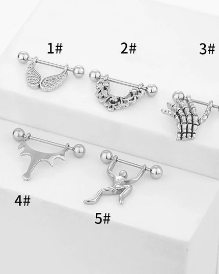 1PC Stainless Steel Matte Nipple Piercing 14G Nipple Ring Body Jewelry Bulk Tongue Piercing Lot Nipple Piercing Bar Pack