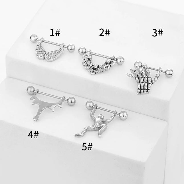 1PC Stainless Steel Matte Nipple Piercing 14G Nipple Ring Body Jewelry Bulk Tongue Piercing Lot Nipple Piercing Bar Pack