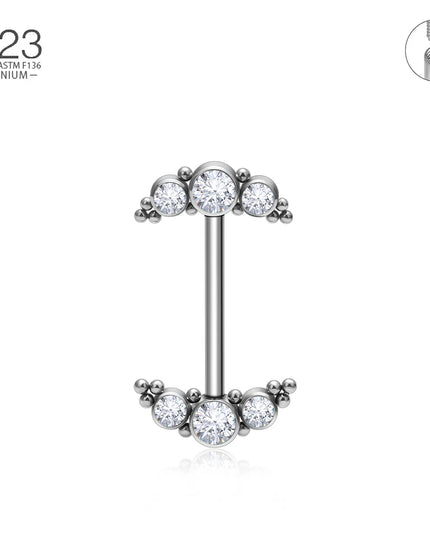 14G Nipple Rings G23 Titanium Barbell Zircon Nipple Shield Piercing for Women Girls Sexy Nipple Piercing Jewelry