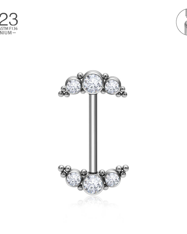 14G Nipple Rings G23 Titanium Barbell Zircon Nipple Shield Piercing for Women Girls Sexy Nipple Piercing Jewelry