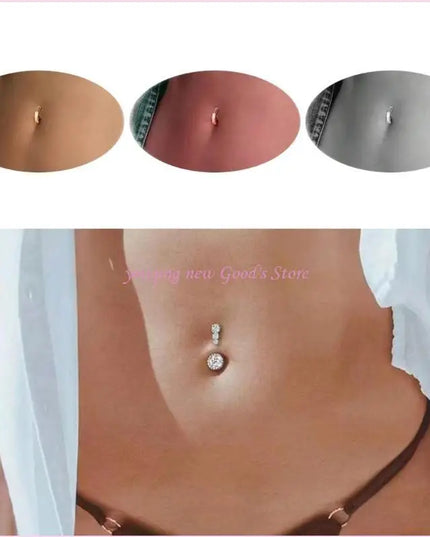 57QA Versatile Belly Button Rings Set of 8 Stainless Steel Navel Rings Body Piercing