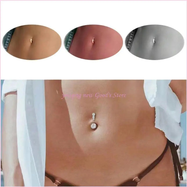 57QA Versatile Belly Button Rings Set of 8 Stainless Steel Navel Rings Body Piercing