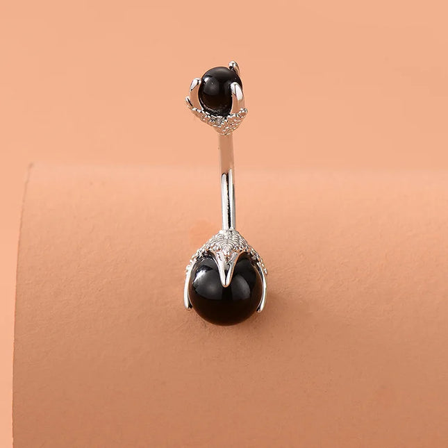 Belly Button Clear Zircon Bezel Piercing Internally Threaded Navel Ring Body Jewelry Belly Ring Gifts