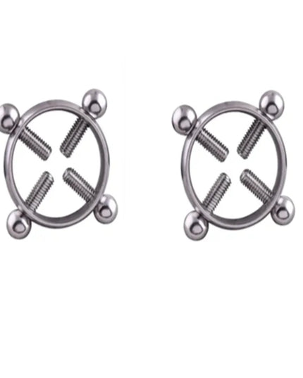 1Pair Fashion Stainless Steel Adjustable Nipple Ring For Women, Various Colors Clip On Nipple Rings Fake Nipple Piercing Jewelry