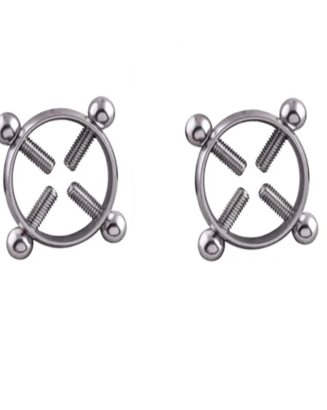 1Pair Fashion Stainless Steel Adjustable Nipple Ring For Women, Various Colors Clip On Nipple Rings Fake Nipple Piercing Jewelry