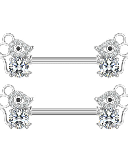 2pcs Animal Plant Series Nipple Piercing Shield Barbell for Women Both Sides Screwed Sexy Body Nipple Ring Piercings Nombril