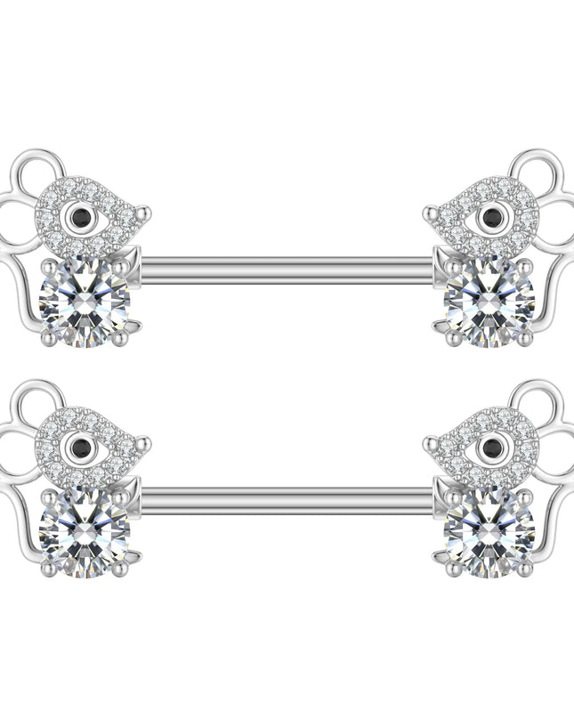 2pcs Animal Plant Series Nipple Piercing Shield Barbell for Women Both Sides Screwed Sexy Body Nipple Ring Piercings Nombril