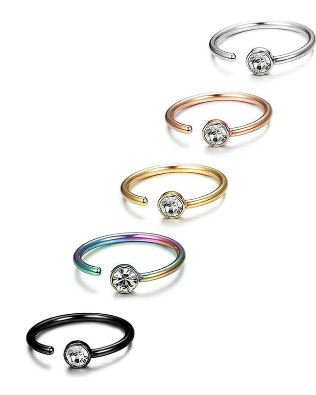 Women Fake Piering Zircon Nose Ring Fashion Non Piercing Nose Clip Stainless Steel Fake Perforation Nasal Septum Body Jewelry