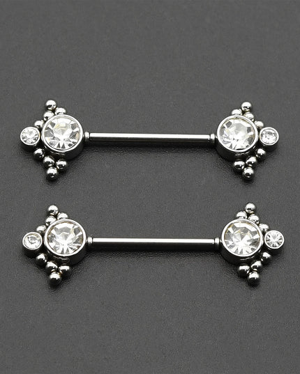 1 Pair 16G 1.2x14mm Plug-in Stainless Steel Barbell Piercing Sexy Women Nipple Piercing Jewelry Unthreaded Nipple Rings No Screw