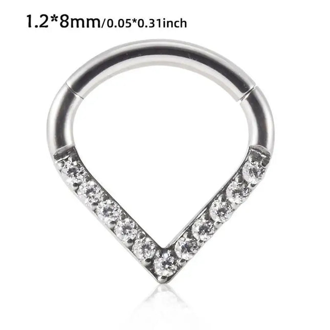 P9FE Stylish Women's Nose Rings Accessory Fashionable Nose Rings with Diamond Enhancement Dazzling Earring Adornment Charm