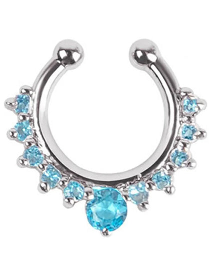 1pc New Fake Piercing Jewelry Clip On Nose Septum Ring for Women Fake Nose Rings Hoop Crysta Faux Non Pierced Nose Ring Earrings