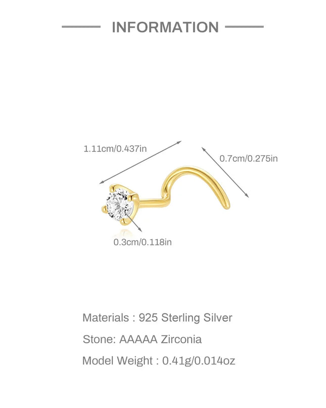 ROXI 925 Sterling Silver 1 Piece Flower/Round Nose Rings for Women Men Body Nose Piercing Cartilage Piercing Jewelry