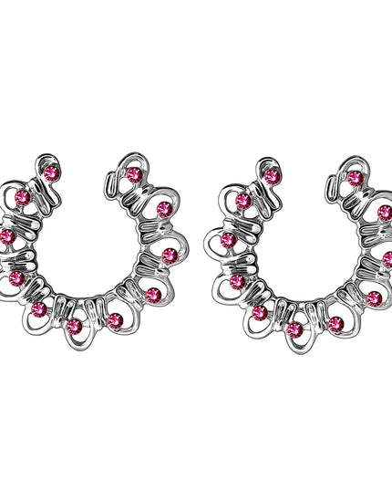 Sexy Fake Piercing Nipple Rings for Women Hollow Pattern Nipple Clamp 316L Stainless Steel Beach Party Chest Decor Body Jewelry