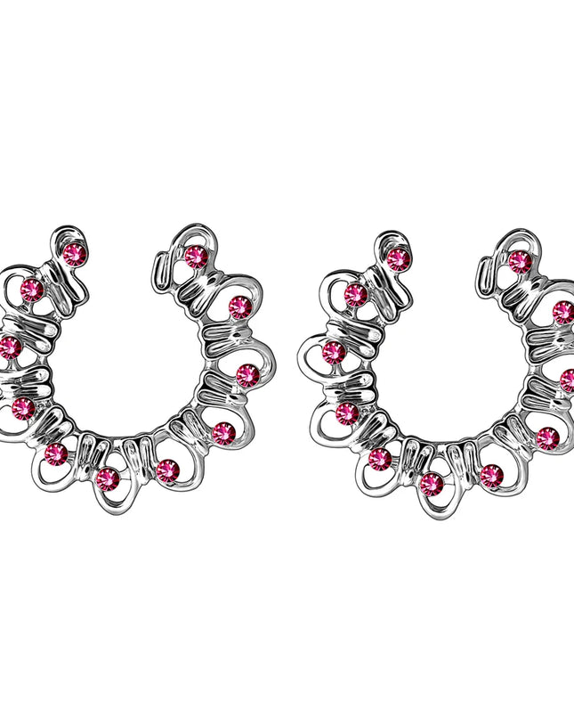 Sexy Fake Piercing Nipple Rings for Women Hollow Pattern Nipple Clamp 316L Stainless Steel Beach Party Chest Decor Body Jewelry