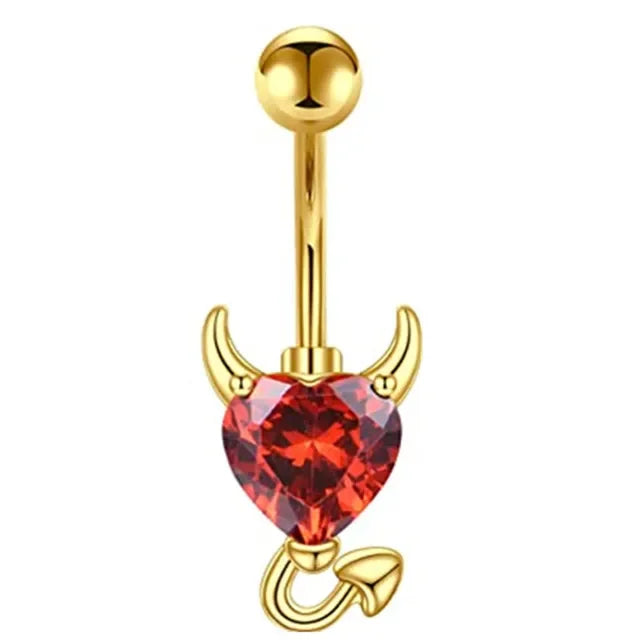 1PCS Bat Belly Button Piercing Jewelry 14G Claw Belly Ring Body Piercing Bee Navel Piercing Heart Belly Bars Piercings Ombligo