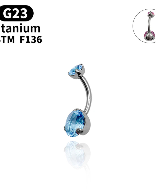 Belly Button Piercing ASTM G23 Titanium Zircons Navel Piercing Ring Body Jewelry Super Pretty Belly Button Ring For Women