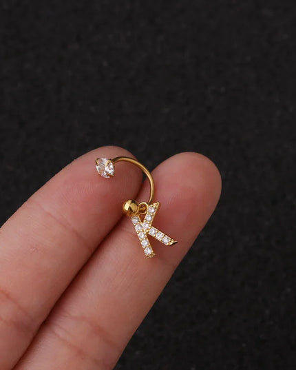 1Pc  English Letter Piercing  Tragus Piercing Jewelry Septo Nose Lip Ear Septum Cartilage Captive Hoop Ring Jewelry Pendientes