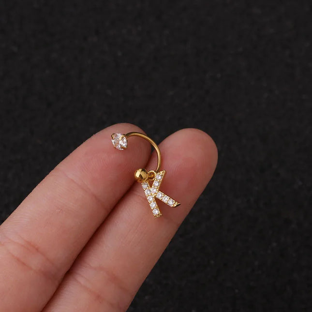 1Pc  English Letter Piercing  Tragus Piercing Jewelry Septo Nose Lip Ear Septum Cartilage Captive Hoop Ring Jewelry Pendientes