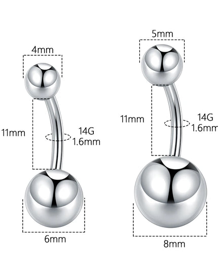 1Pc/5Pcs G23 Titanium Belly Button Rings for Women Double Balls Navel Rings Ombligo Piercing Body Jewelry