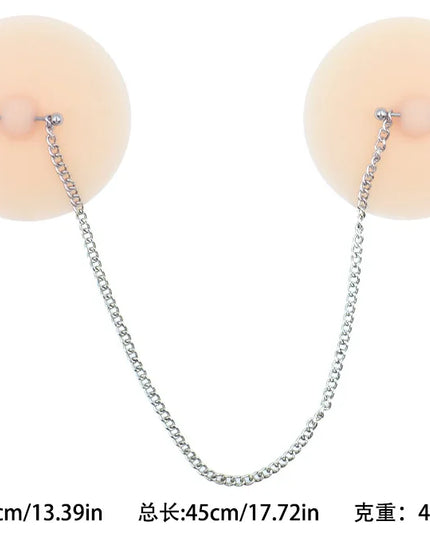 Women Nipple Cover with Faux Piercing Lingerie Breast Pasties Adhesive Chest Pad