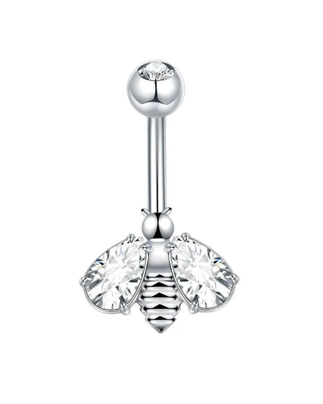 1Pc Titanium Zircon Belly Button Ring Round Heart Flower Navel Piercing Nombril Jewelry 14G Belly Piercing Ombligo