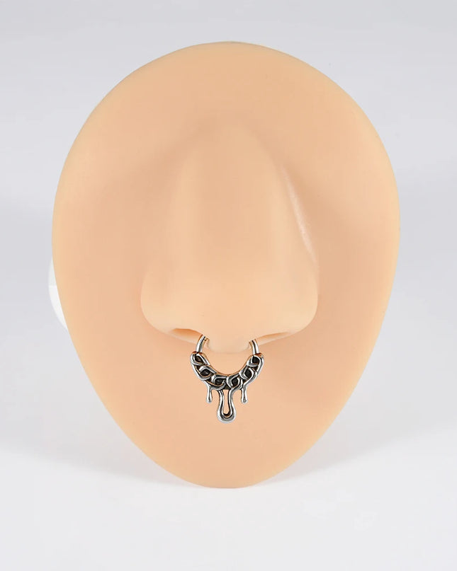 1PC Punk Many Style Black Oil Drip Hinger Septum Nose Ring Stainless Steel Ear Tragus Cartilage Daith Helix Earring Unisex Gift