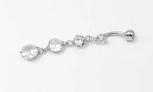 925 sterling silver Dangle Belly Button Rings for Women Fashion CZ Belly Ring Dangling navel piercing jewelry