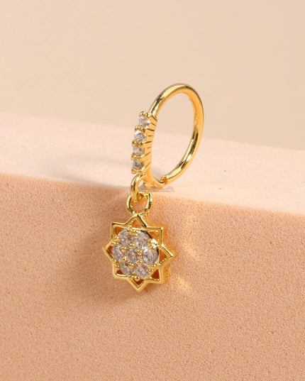 Nose Rings Hoop for Women Men Body Piercing Jewelry Cartilage Earring Nose Dangling CZ Cross Crown Starfish Dangle Nose Ring