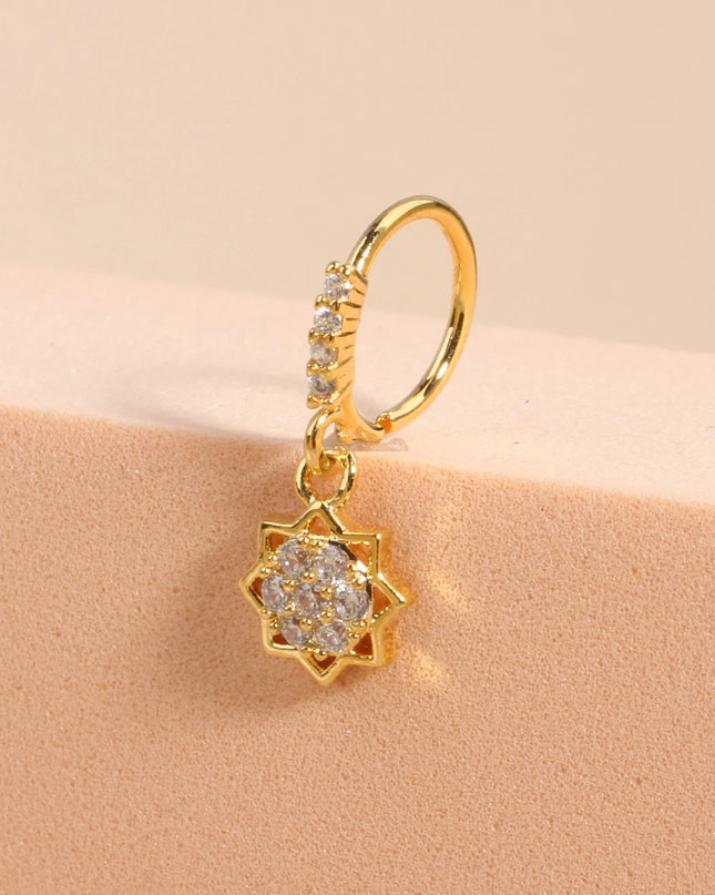 Nose Rings Hoop for Women Men Body Piercing Jewelry Cartilage Earring Nose Dangling CZ Cross Crown Starfish Dangle Nose Ring