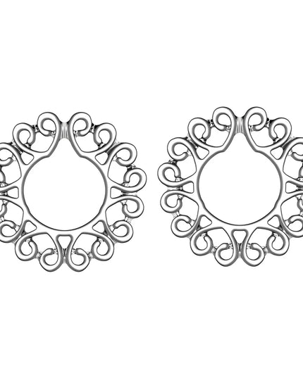 Sexy Fake Piercing Nipple Rings for Women Hollow Pattern Nipple Clamp 316L Stainless Steel Beach Party Chest Decor Body Jewelry