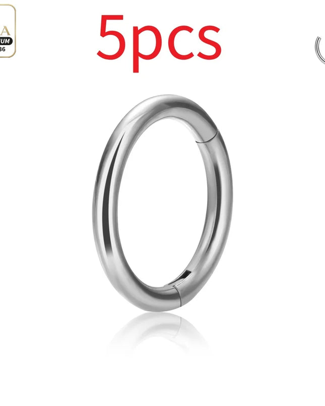 Nose Rings G23 Titanium Lip Ring For Women And Men Piercing Jewelry Hoop Earrings Mixed Color Body Clips Hinged