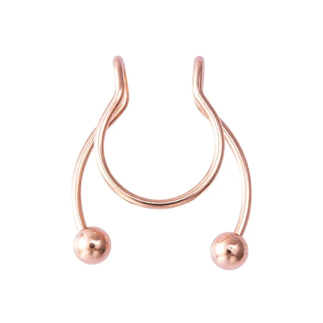 Women Fake Piercing Nose Ring Hoop Septum Non Piercing Nose Clip Rock HipHoop Stainless Steel Magnet Fashion Punk Body Jewelry