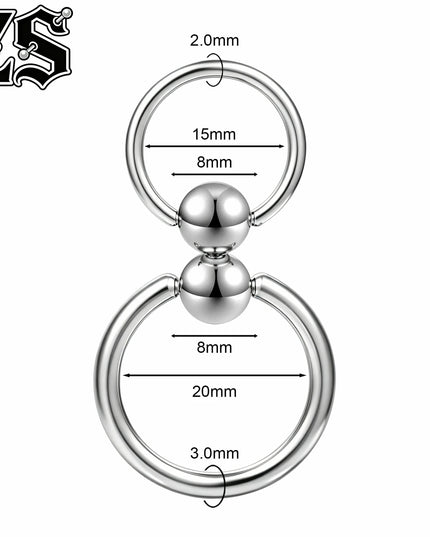 ZS 14/12G 1 PC/1 Pair Stainless Steel Nipple Rings Pendant Nipple Piercings Horseshoe Dangle Taper Private Piercing Body Jewelry
