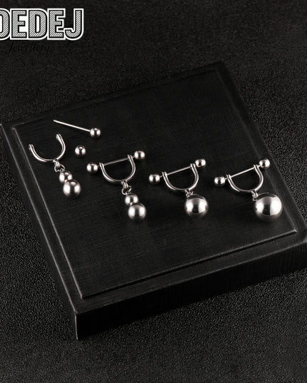 AOEDEJ 1 PC/1 Pair 14/16G Stainless Steel Nipple Rings Unisex Pendant Nipple Piercings Straight Rod Barbell Dangle Body Jewelry