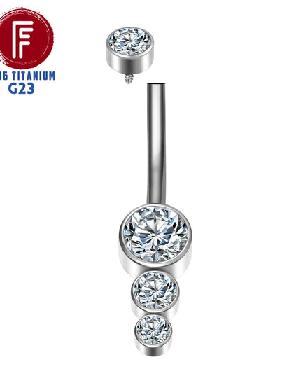 F136 Titanium Piercing belly button Septum Zircon Clicker Helix Hinged Segment belly piercing Women Charming Body Jewelry