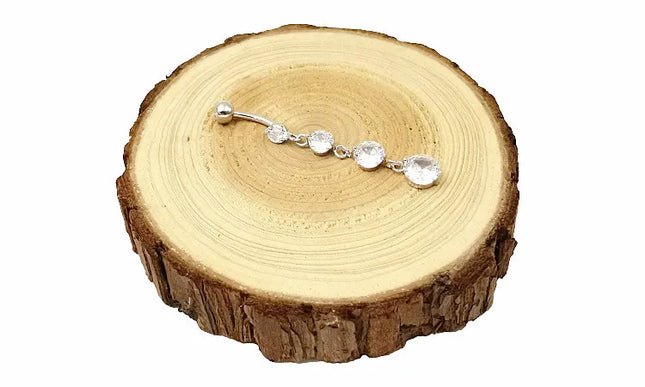925 sterling silver Dangle Belly Button Rings for Women Fashion CZ Belly Ring Dangling navel piercing jewelry