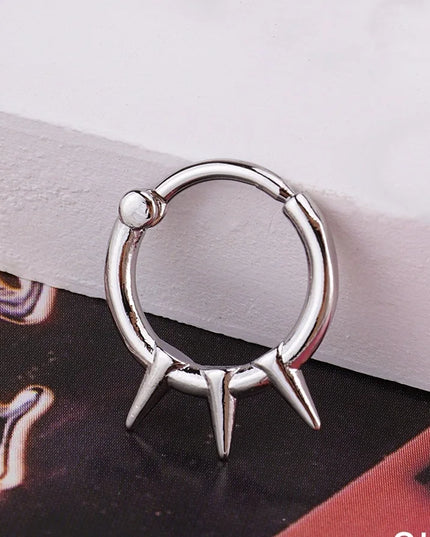Heart Pearl Nose Rings Pointed Cone Love Lip Pierced Horseshoe Ring Skull Butterfly Nose Septum Piercing Earrings Tragus Jewelry