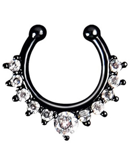 1pc New Fake Piercing Jewelry Clip On Nose Septum Ring for Women Fake Nose Rings Hoop Crysta Faux Non Pierced Nose Ring Earrings
