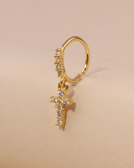 Nose Rings Hoop for Women Men Body Piercing Jewelry Cartilage Earring Nose Dangling CZ Cross Crown Starfish Dangle Nose Ring