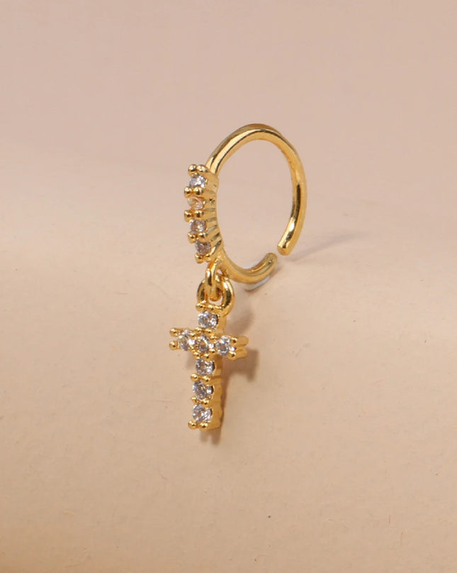 Nose Rings Hoop for Women Men Body Piercing Jewelry Cartilage Earring Nose Dangling CZ Cross Crown Starfish Dangle Nose Ring