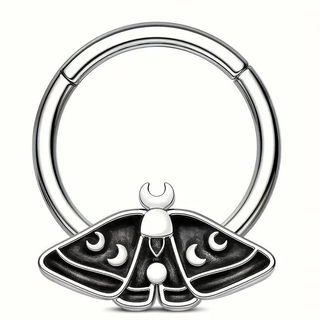 1PC stainless steel nose ring, bat nasal septum ring, hinge, earscreen cartilage, ear stud puncture, jewelry, heart, bee, star,