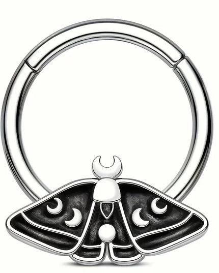 1PC stainless steel nose ring, bat nasal septum ring, hinge, earscreen cartilage, ear stud puncture, jewelry, heart, bee, star,