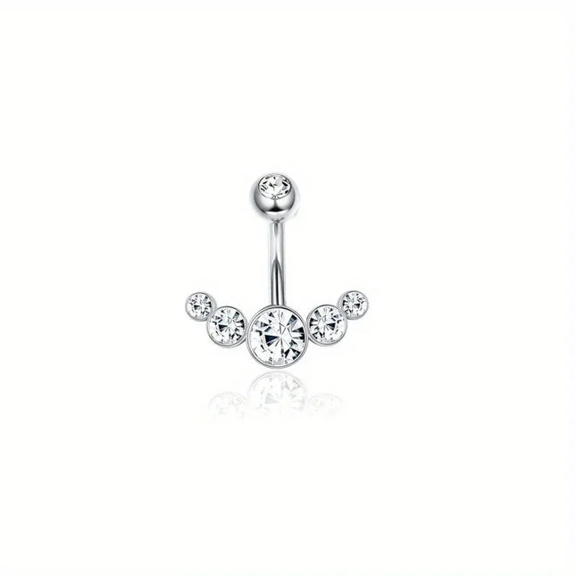 Bobisty Navel Ring 14G Heart Snake Butterfly CZ Dangling Belly Ring for Women Stunning Belly Button Piercing Jewelry