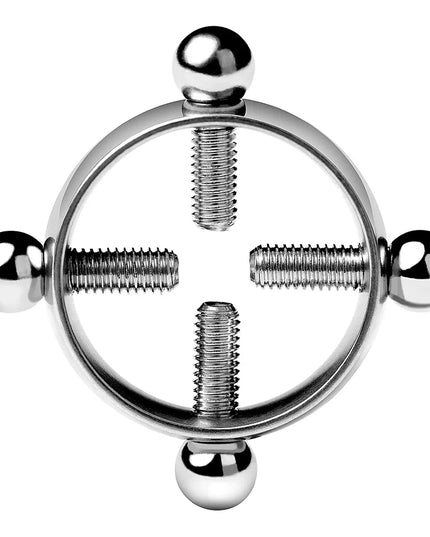 1Pcs Stainless steel cross nipple ring with adjustable nipple clip without piercing