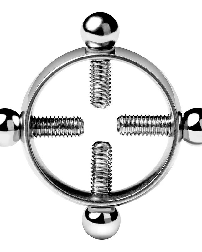 1Pcs Stainless steel cross nipple ring with adjustable nipple clip without piercing