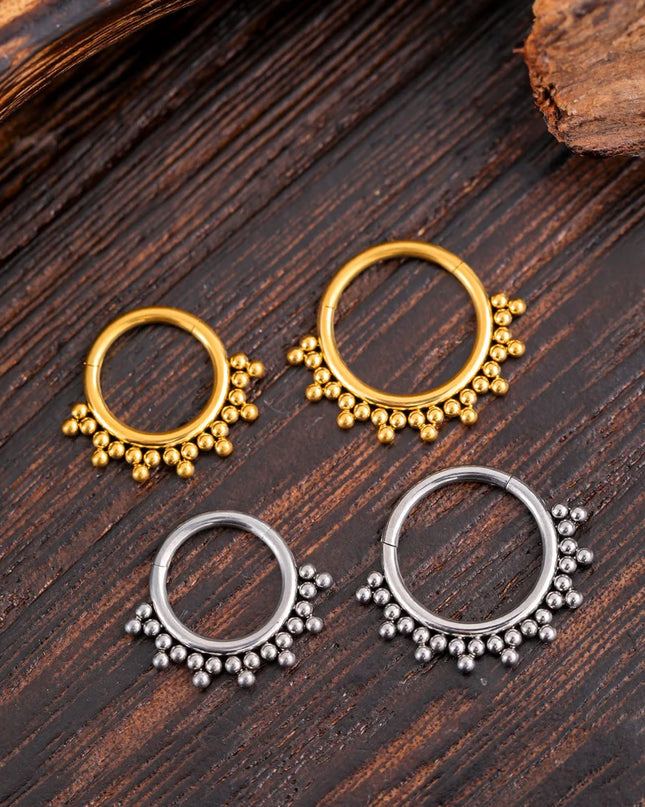 Nose Rings G23 Titanium Piercing Beads Earrings 16G Segment Hinged Nose Clickers Ear Daith Tragus Cartilage Piercing Jewelry