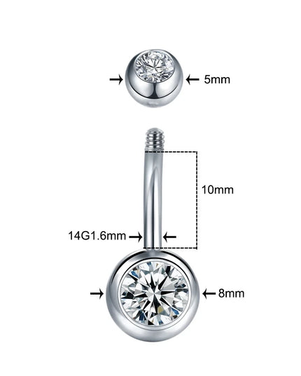 1Pc Surgical Steel Belly Button Ring Navel Nombril Piercing CZ Belly Ring Sexy Women Belly Piercing Body Jewelry Ombligo 14G
